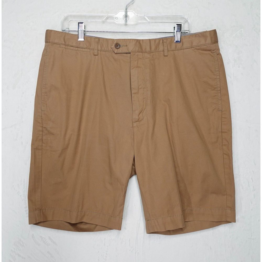Cremieux Shorts Mens 36x9 Tan Khaki Outdoor Chino Pockets Belt Loops 100% Cotton